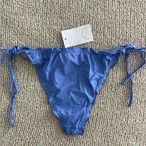 Blue Bikini Bottom with Side Ties